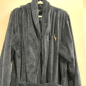 Men’s Polo Ralph Lauren navy blue robe, brand new with tags, size L/XL
